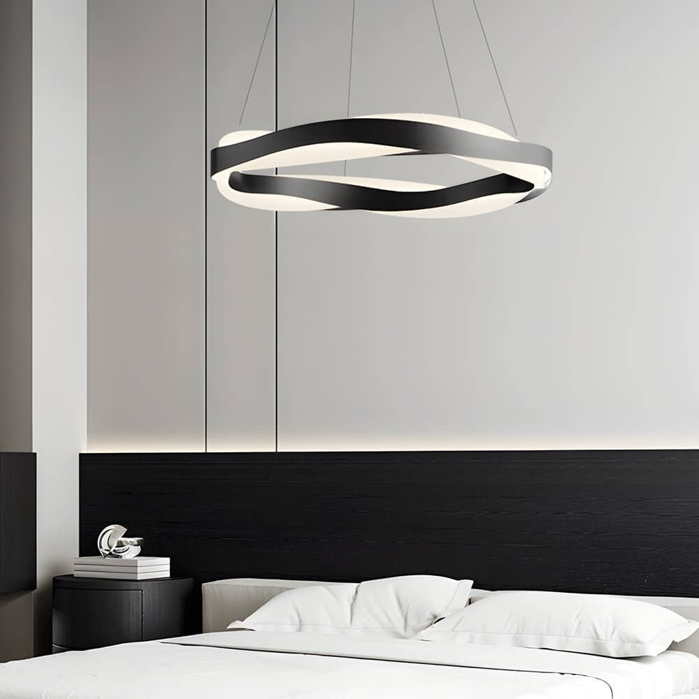 1 - Light Linear Wavy Round LED Pendant Light