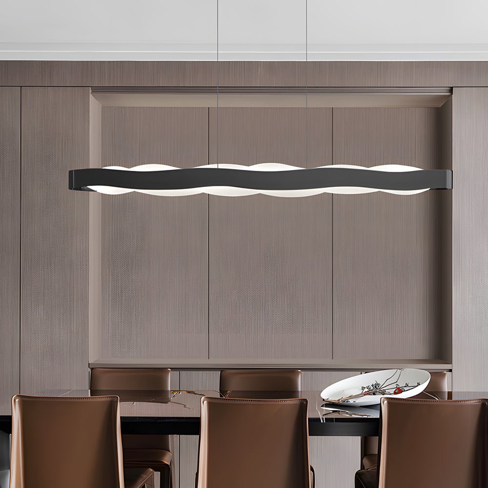 1 - Light Linear Wavy Round LED Pendant Light