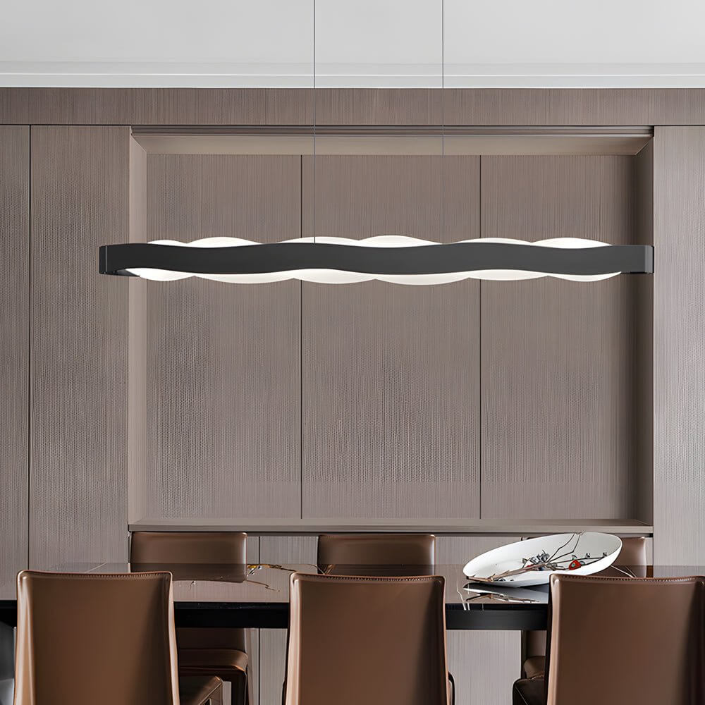 1 - Light Linear Wavy Round LED Pendant Light