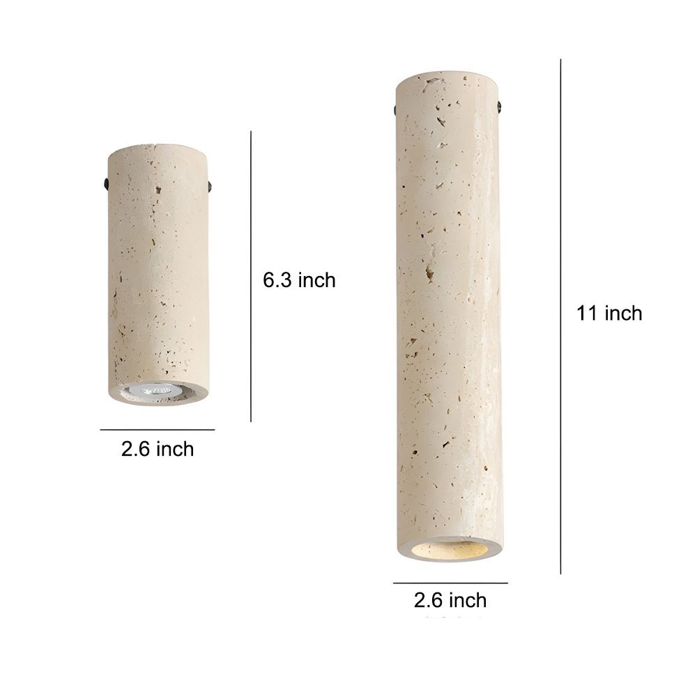 1 - Light Modern Yellow Travertine Long Tube Ceiling Lamp for Hallway, Entrance