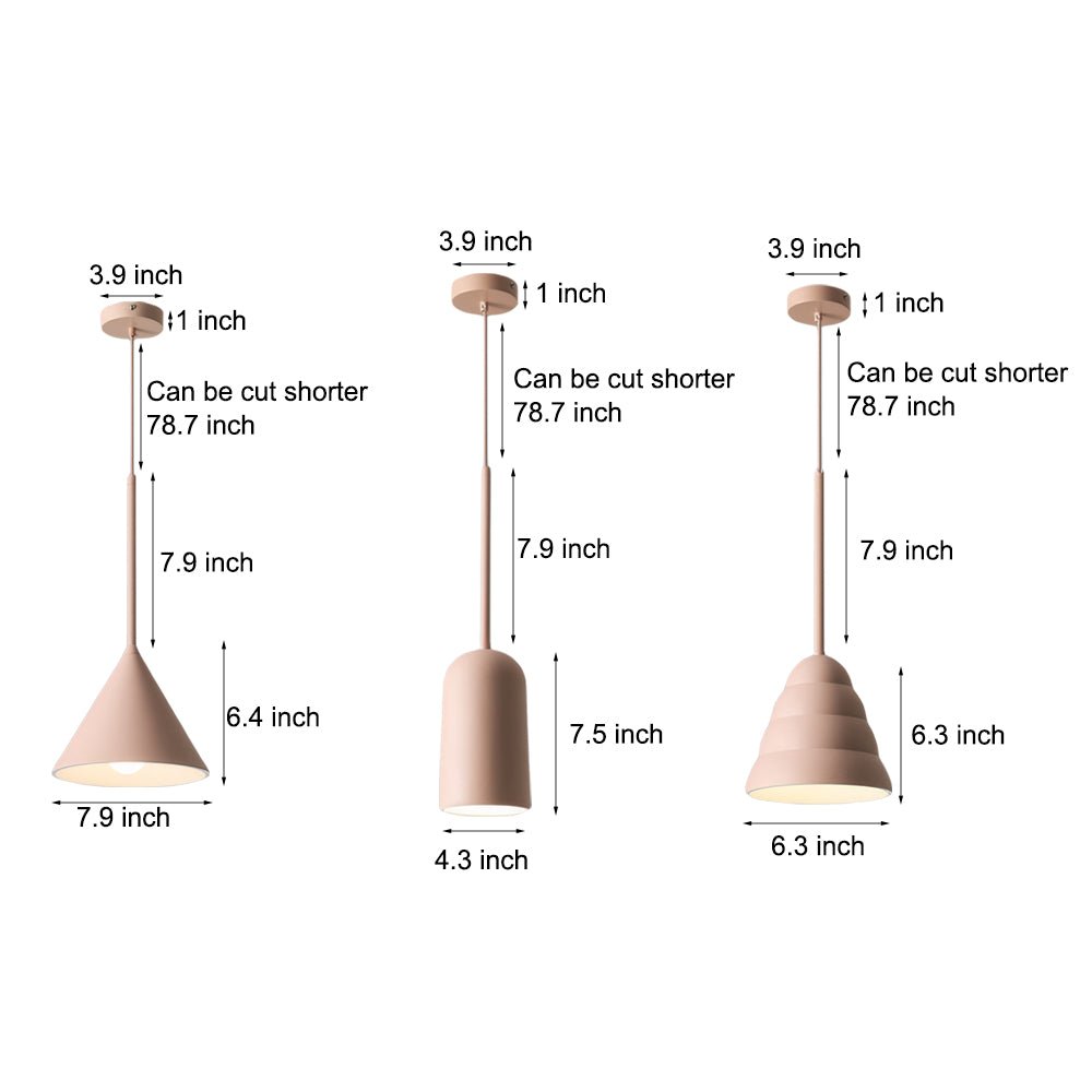 1 - Light Resin Pink Figura Arc Pendant Lamp