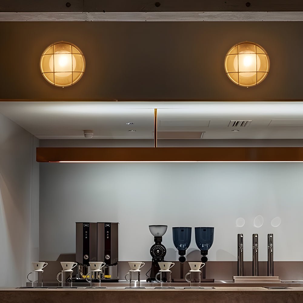 1 - Light Retro Industrial Oval/Round Outdoor Wall Lights Wall Lamp