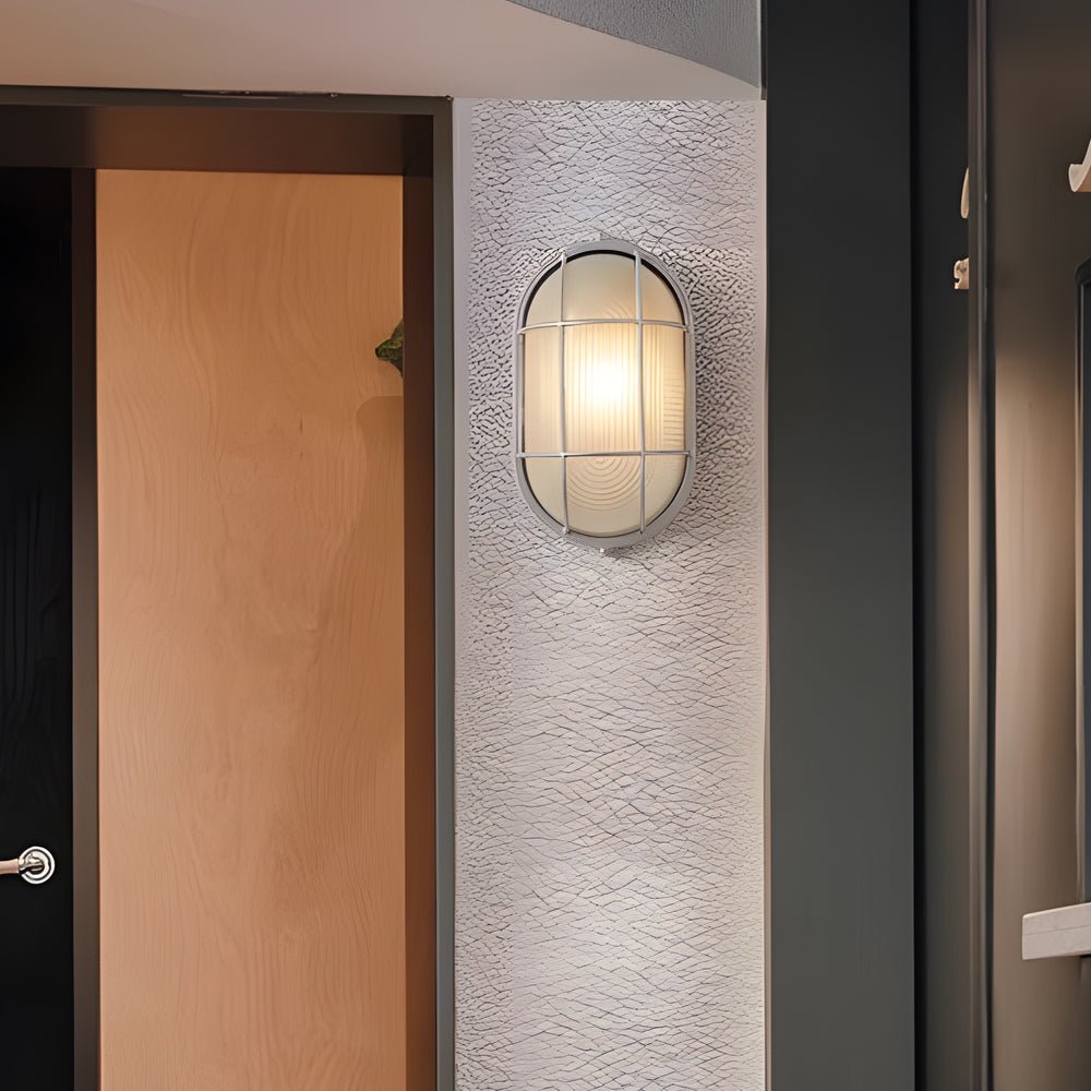 1 - Light Retro Industrial Oval/Round Outdoor Wall Lights Wall Lamp