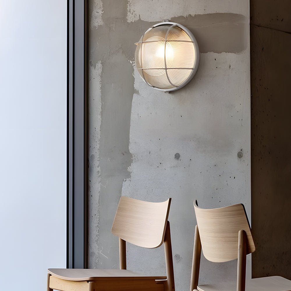 1 - Light Retro Industrial Oval/Round Outdoor Wall Lights Wall Lamp