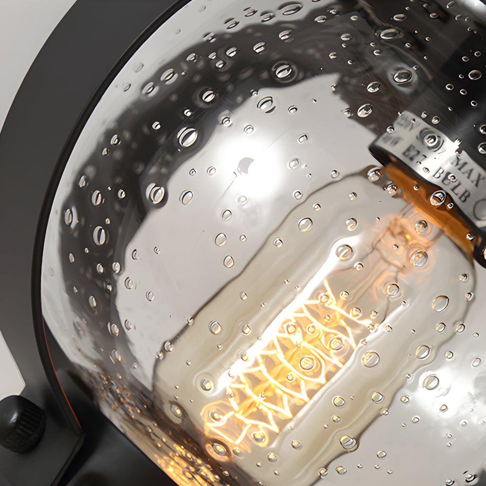 1 - Light Seeded Glass Globe LED Outdoor Wall Lantern with Curved Arm