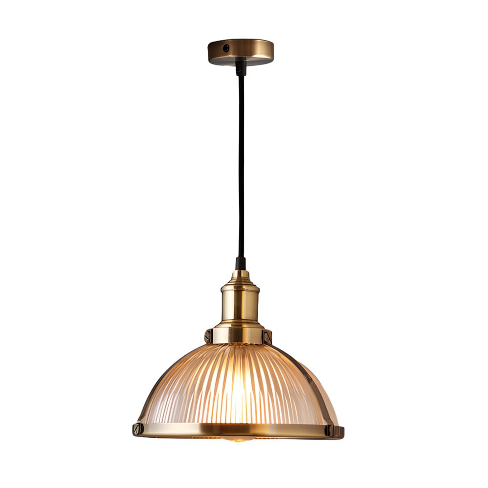 1 - Light Striped Glass Shade Tungsten Wire 40W Pendant Lights