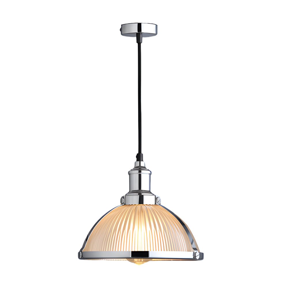1 - Light Striped Glass Shade Tungsten Wire 40W Pendant Lights