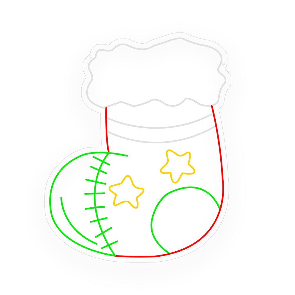 1 Piece Christmas Socks Decor Acrylic Artwork LED Neon Signs Lights