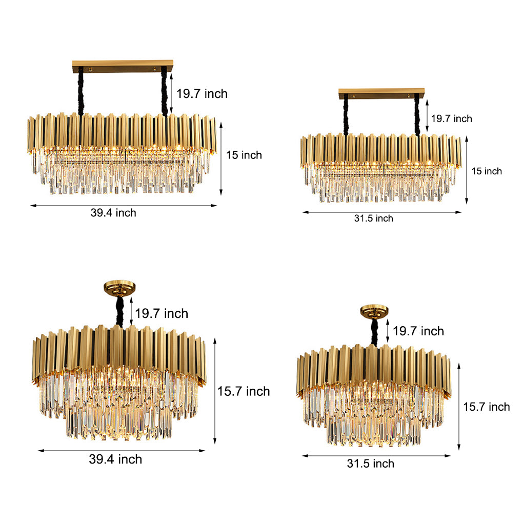 Modern Minimalist Personality Living Room Dining Room Bedroom LED Crystal Chandelier