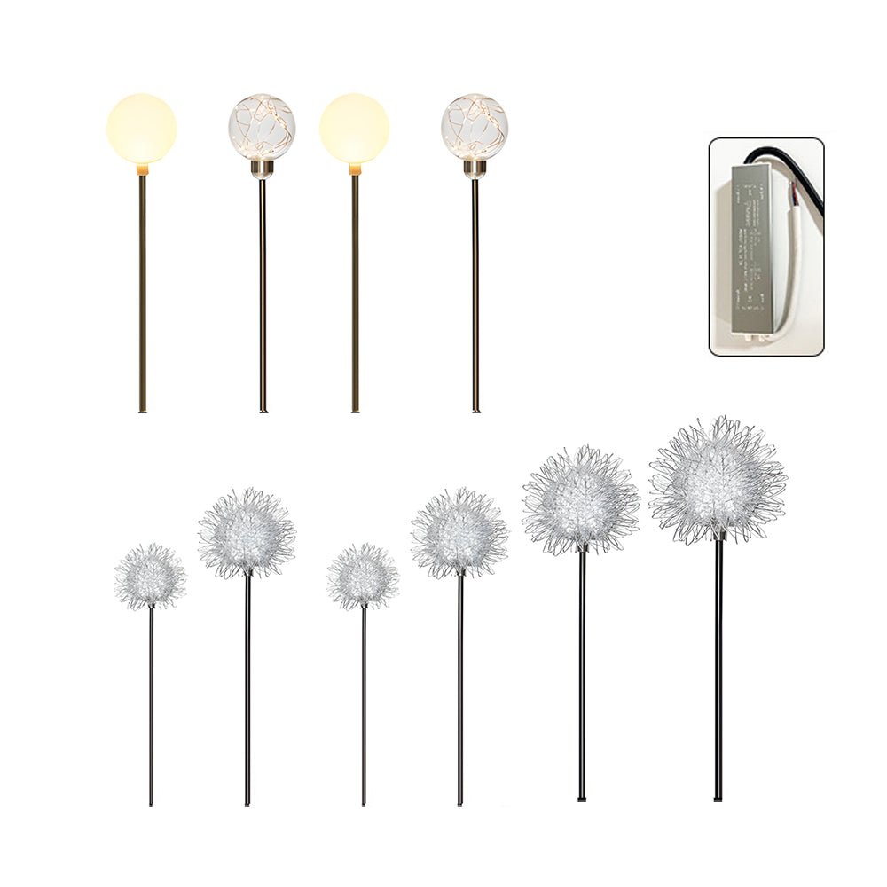 10 - Piece Solar Dandelion Pathway Lights LED Outdoor Garden Lighting Set