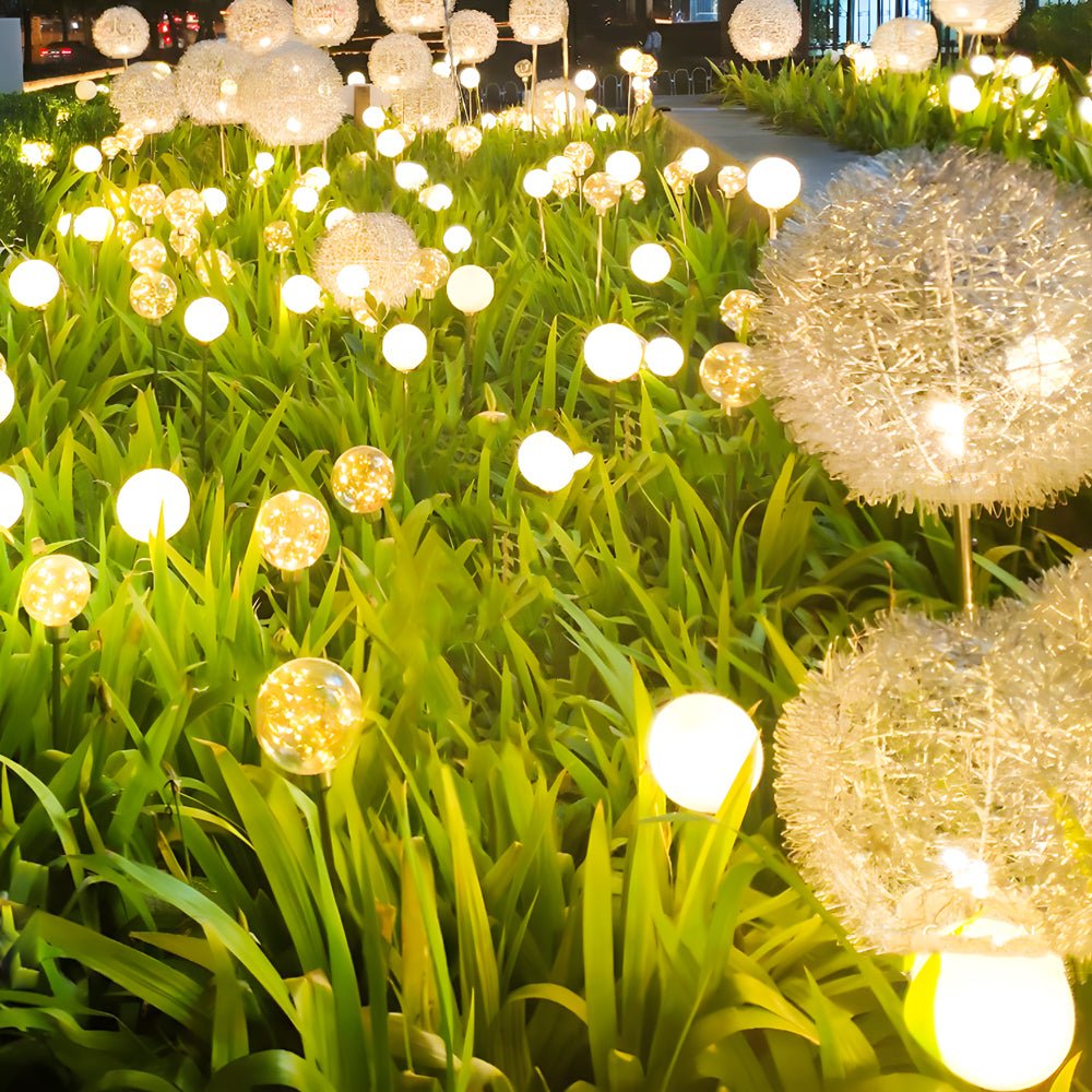 10 - Piece Solar Dandelion Pathway Lights LED Outdoor Garden Lighting Set