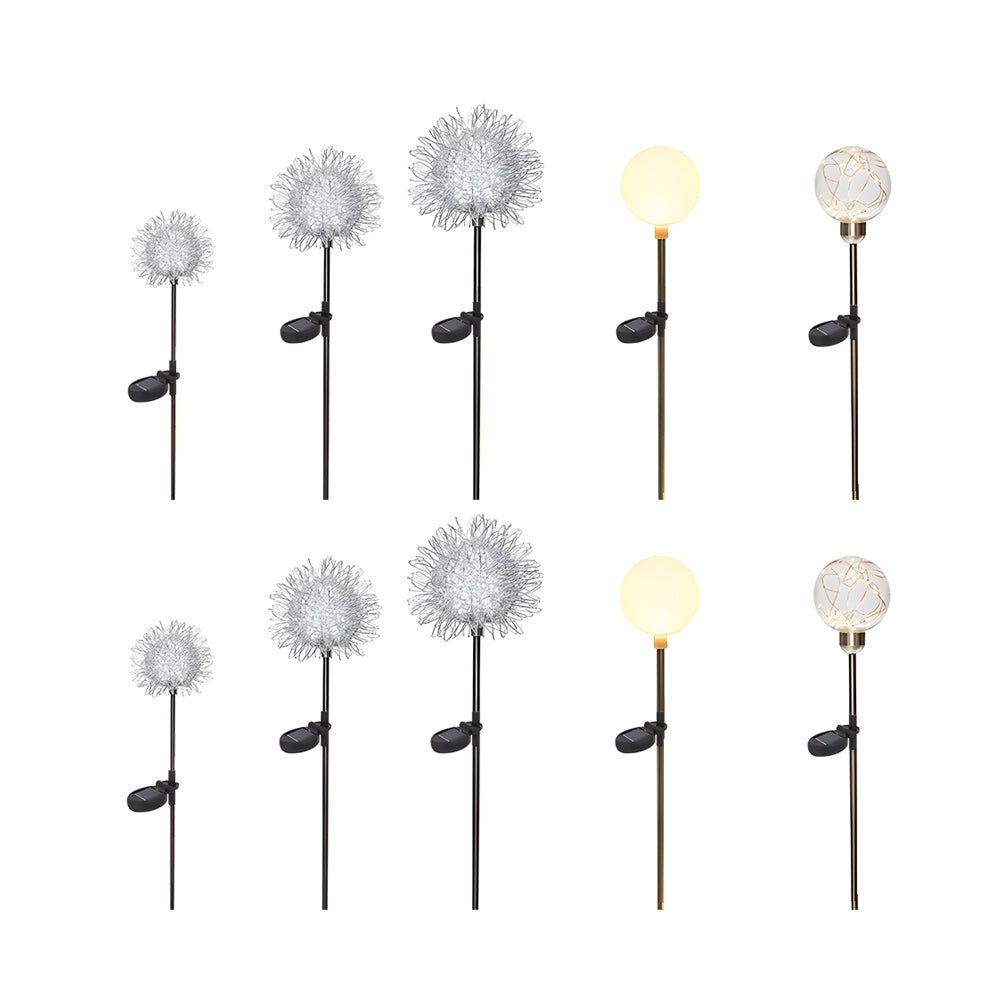 10 - Piece Solar Dandelion Pathway Lights LED Outdoor Garden Lighting Set