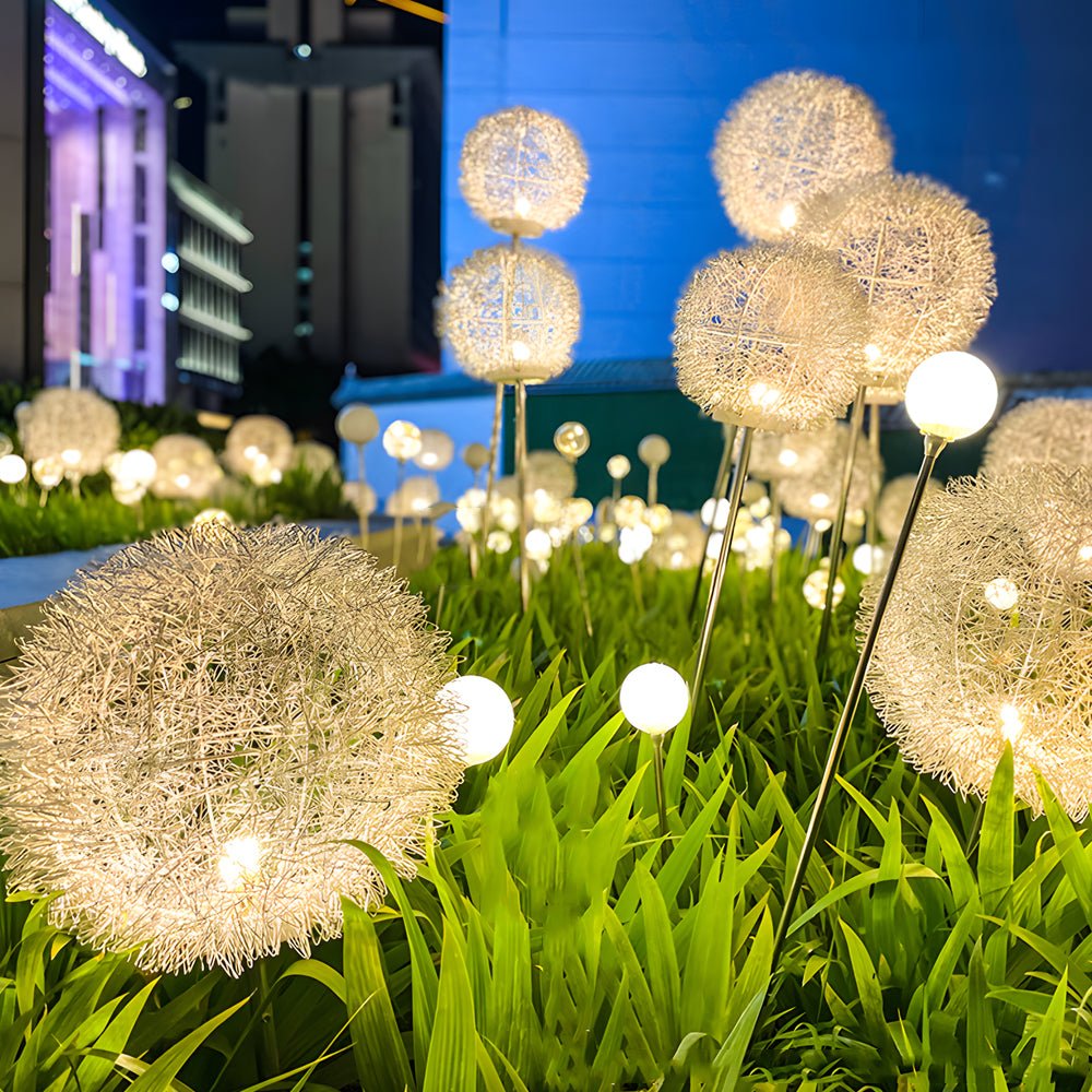 10 - Piece Solar Dandelion Pathway Lights LED Outdoor Garden Lighting Set