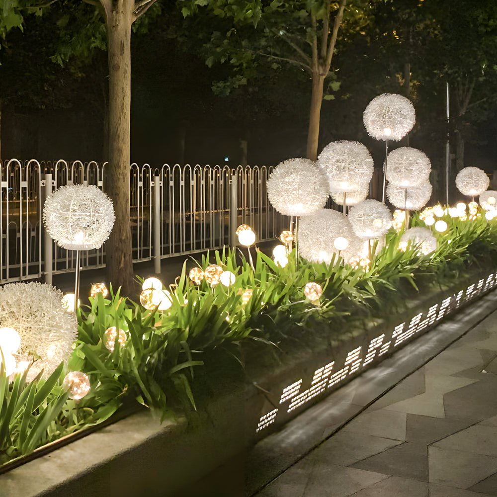 10 - Piece Solar Dandelion Pathway Lights LED Outdoor Garden Lighting Set