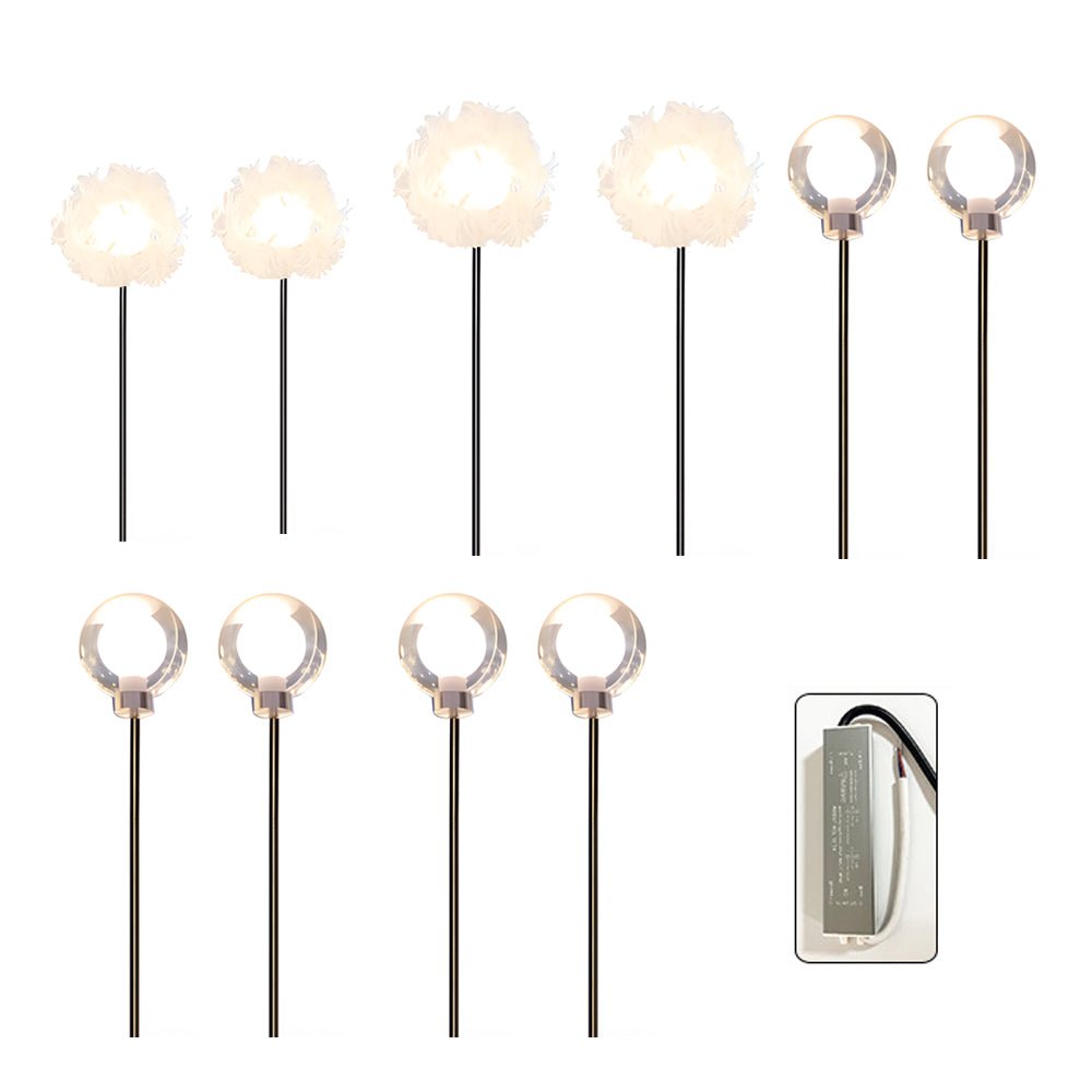 10 - Piece Solar Dandelion Pathway Lights LED Outdoor Garden Lighting Set