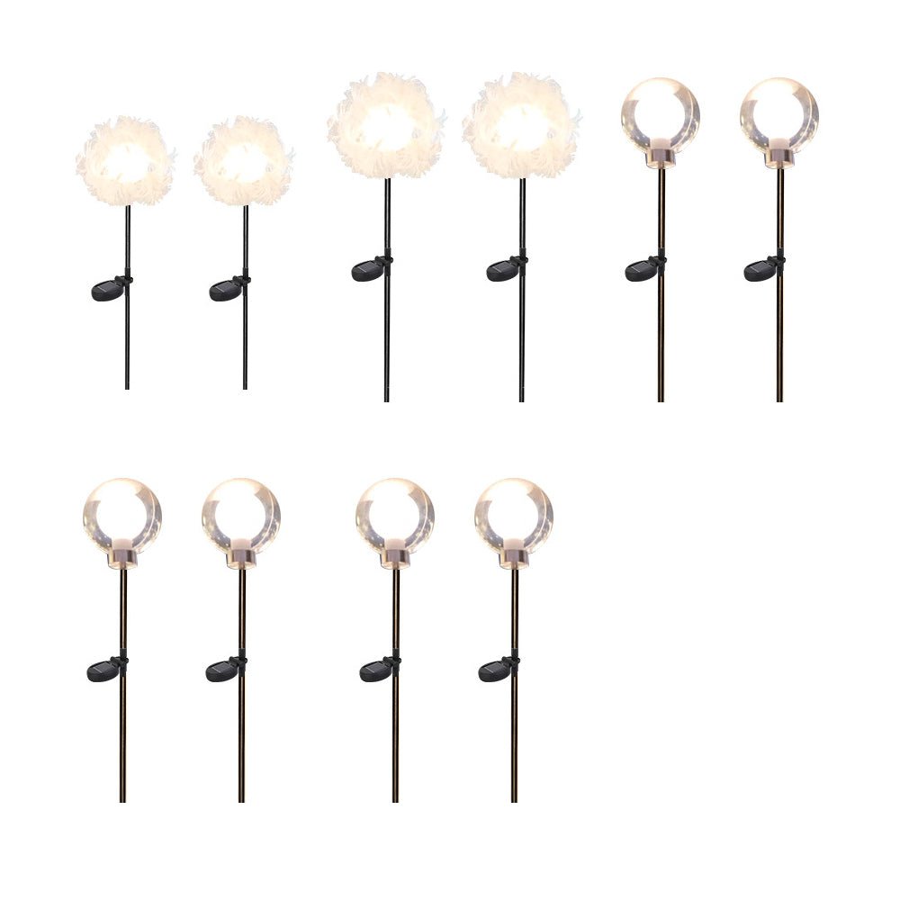 10 - Piece Solar Dandelion Pathway Lights LED Outdoor Garden Lighting Set