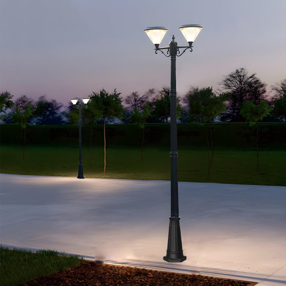 102 - Inch Black Outdoor Street Light with 3 - Light Post Lamp and Pole
