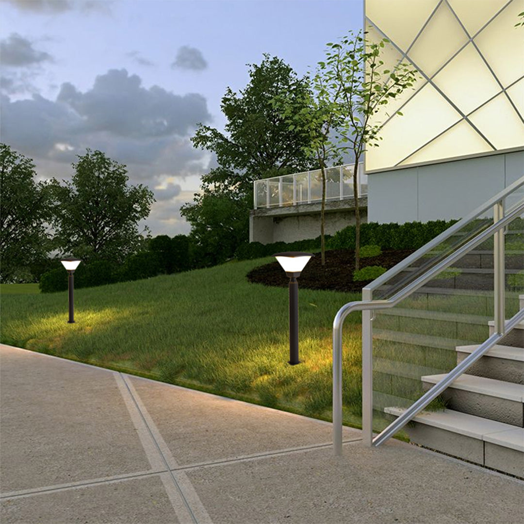 Outdoor Garden Pathway Light Simple Black Hard-Wired Bollard Light