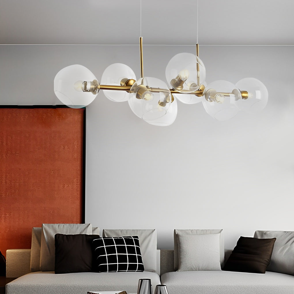 8 Lights Glass Shade LED Postmodern Chandelier Dining Room Light Fixtures - Dazuma