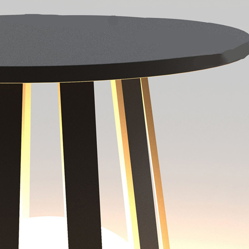Round Waterproof RGB Iron Small Coffee Table Solar Light Outdoor ...
