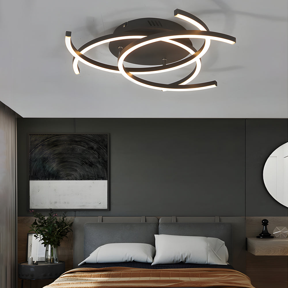 Personality Lines LED Dimmable with Remote Control Modern Ceiling Light Fixture