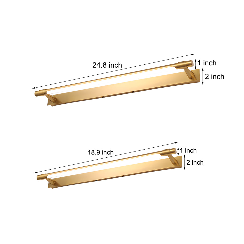 120° Rotatable Metallic Strip LED Bath Bar Dimmable Vanity Light, 18.9''/24.8'' L