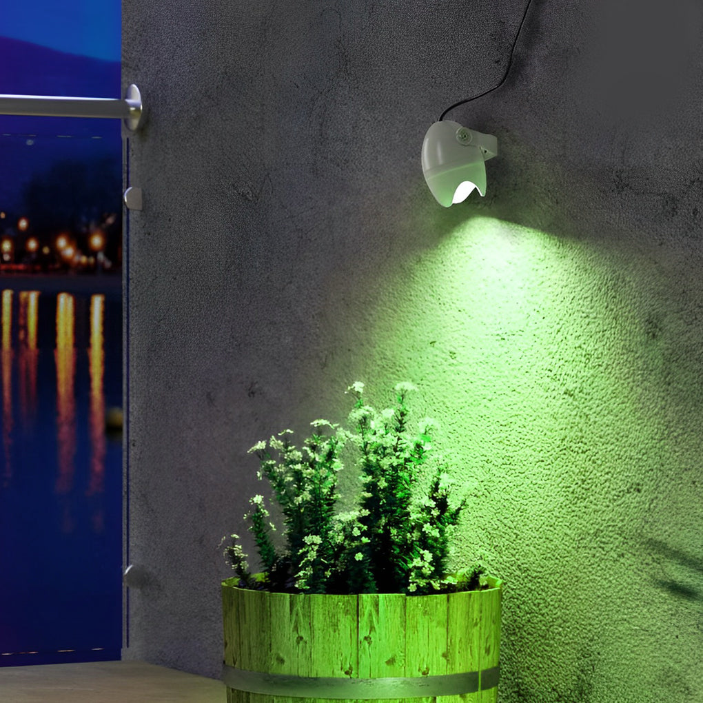 4 Pcs Eggshell RGB Multicolor Waterproof Adjustable Solar Outdoor Spotlights