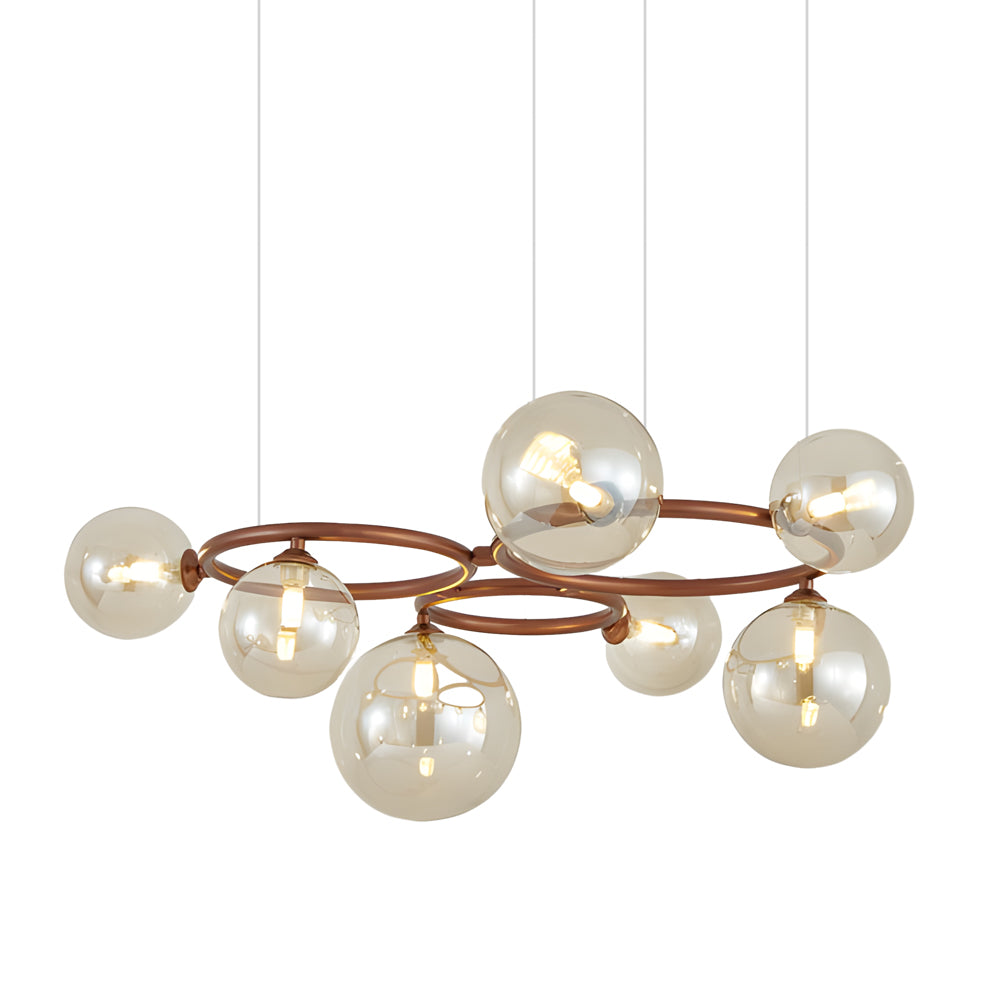 Ring Glass Ball Shade LED 3 Step Dimming Postmodern Chandeliers