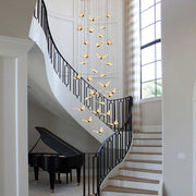 Small Butterflies Creative Three Step Dimming Modern Long Chandelier - Dazuma