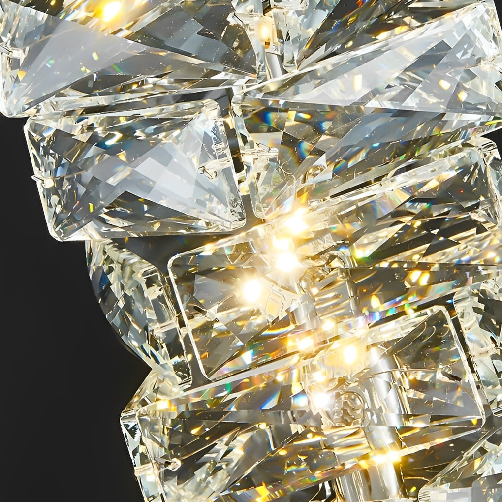 Metal Crystal LED Three Step Dimming Postmodern Bedroom Chandelier