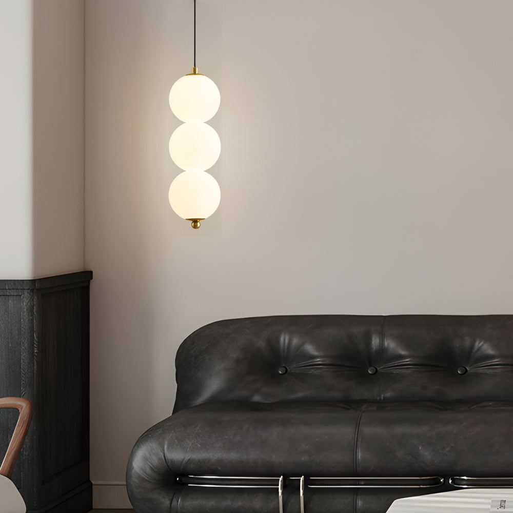 Modern Round String Vertical Balls Pendant Lamp Dimmable LED Chandelier