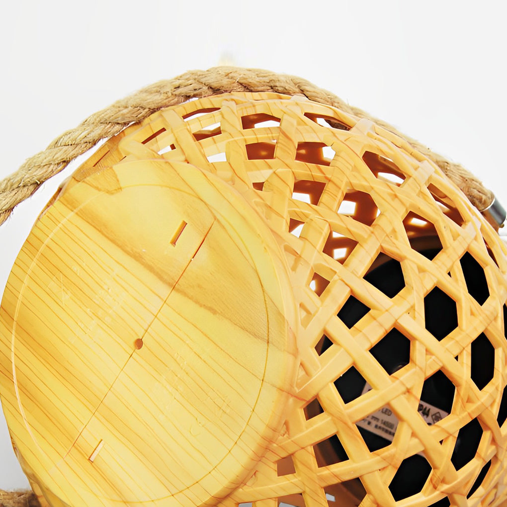 Portable Creative Bamboo Rattan LED Upgrade USB Solar Outdoor Lanterns