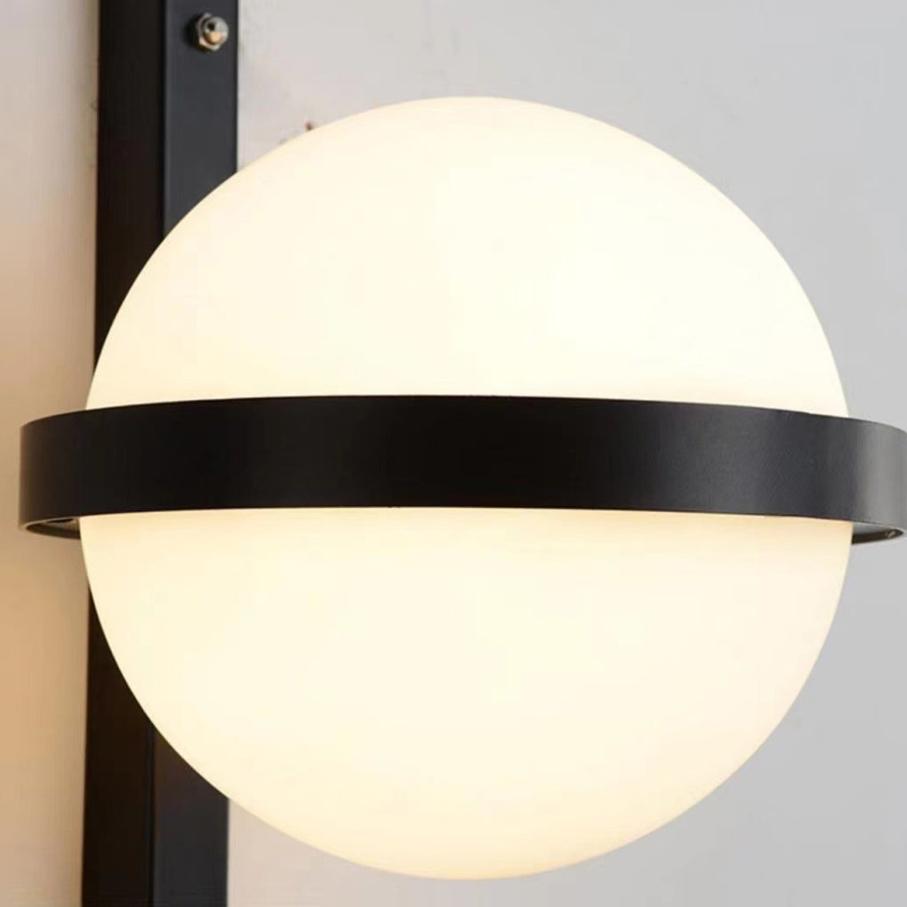 Creative Flowerpot Ball Waterproof LED Black Modern Outdoor Wall Light