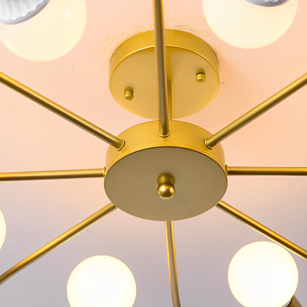 Simple Iron Flower Creative Nordic Bedroom Ceiling Lights Fixture