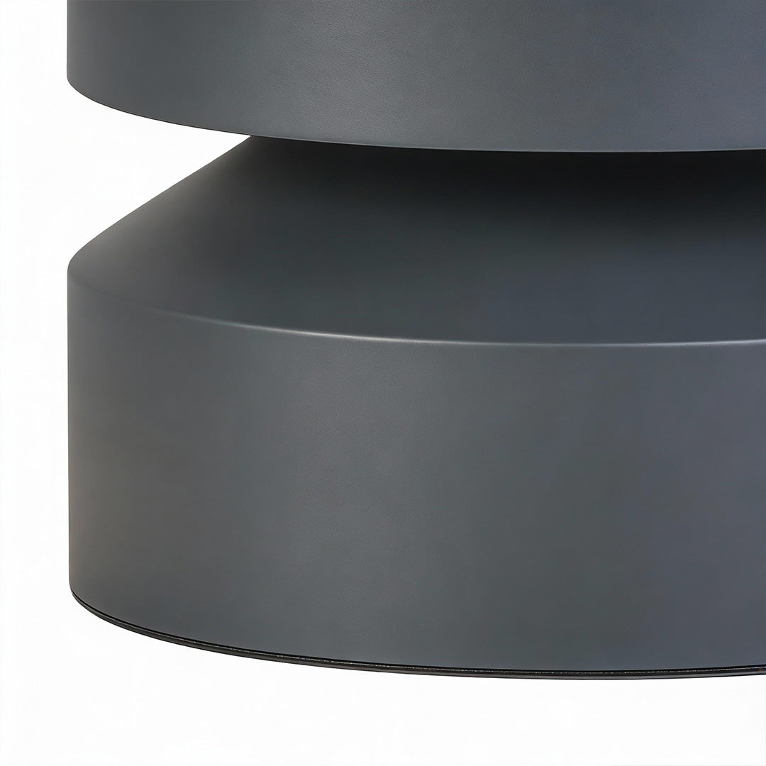 Side angle close-up of a 110v landscape light body, highlighting its sturdy construction for outdoor use.