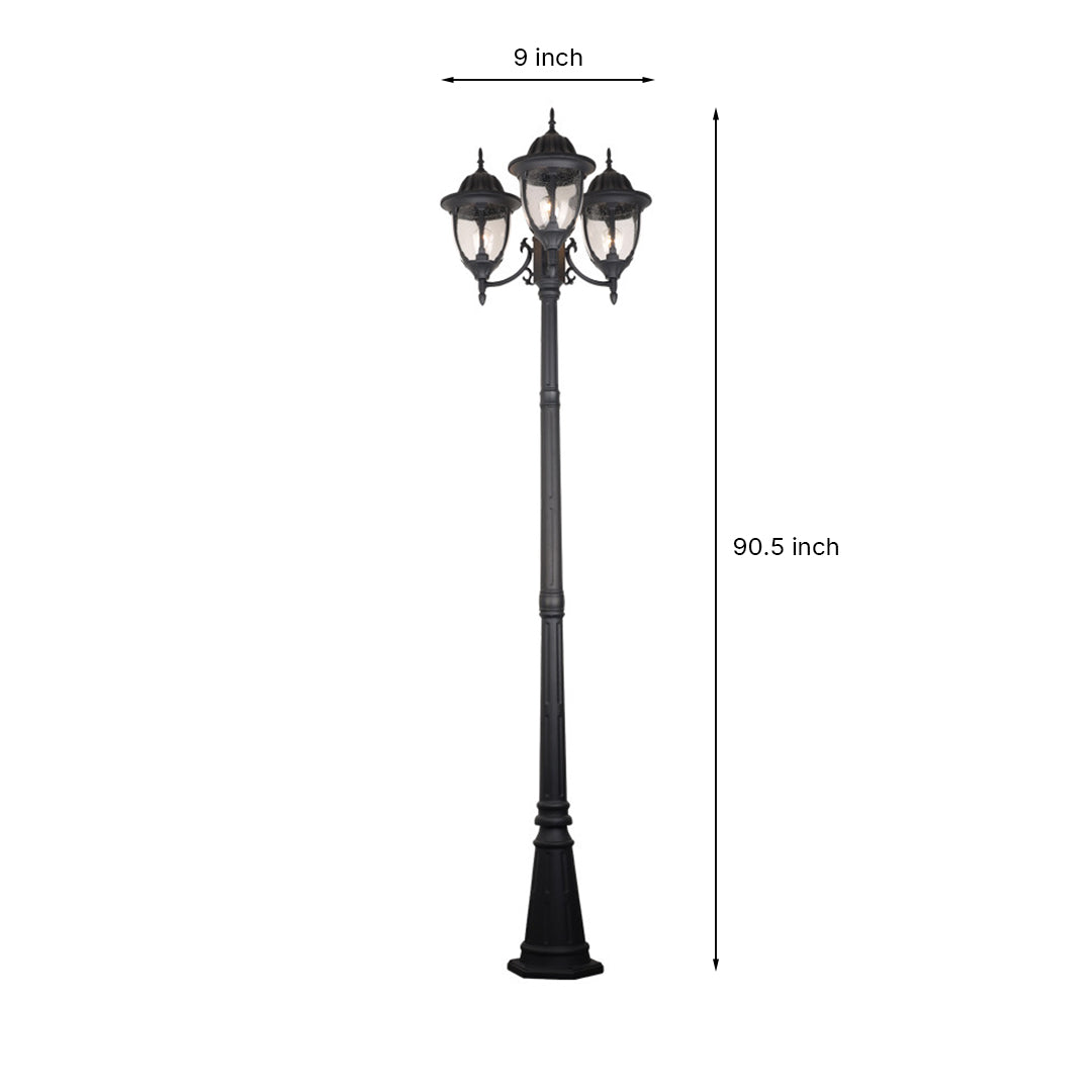 Technical dimension drawing of street lamp showing height measurements and proportions