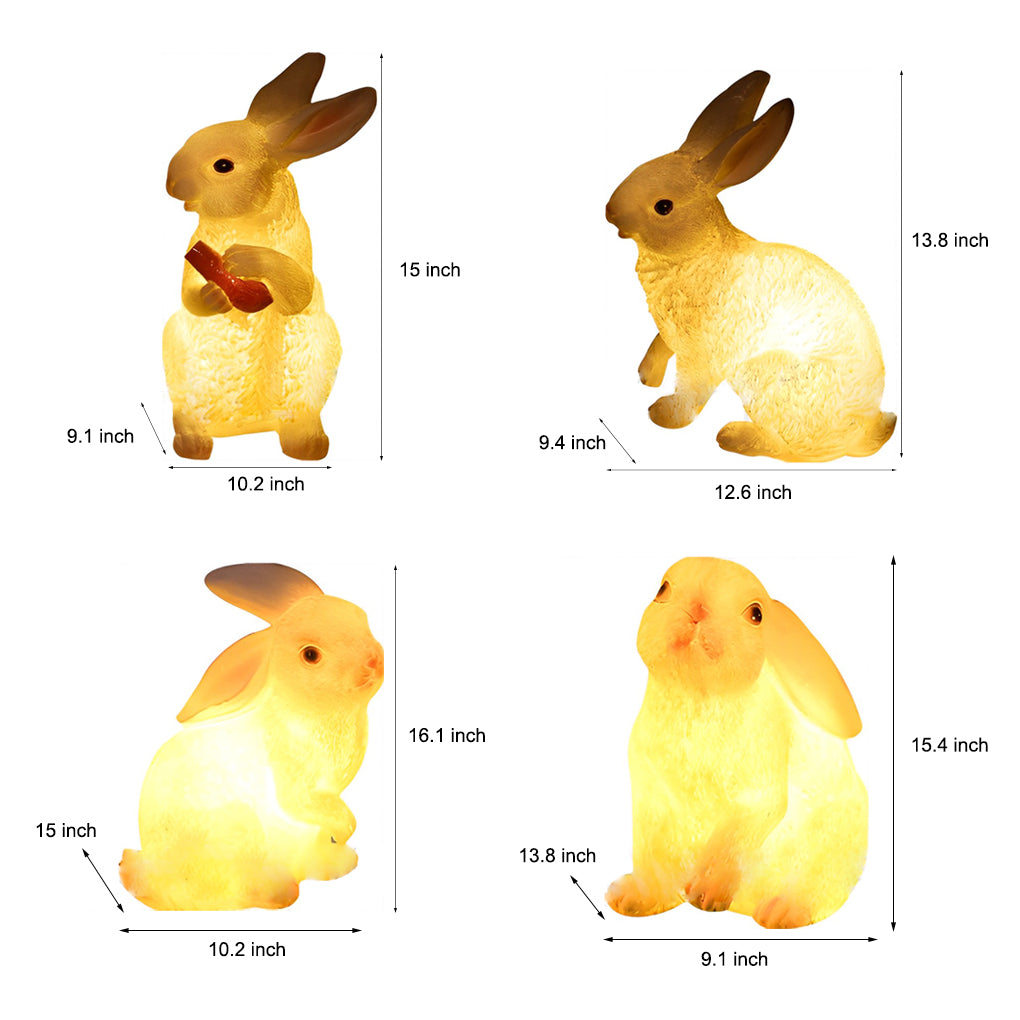 Resin and Fiberglass Rabbit Garden Lights Modern Waterproof Outdoor Lighting