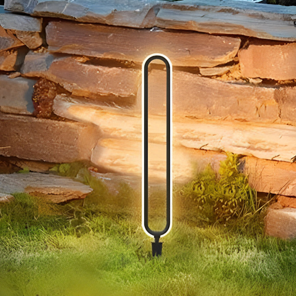 Modern Long Linear LED Solar Pathway Lights in Black Aluminum, Waterproof