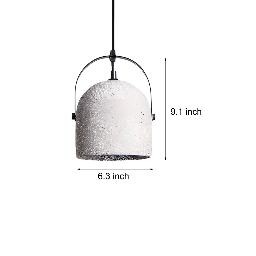 Cement Cylinder Pendant Light 1-Light Concrete Hanging Light in Gray/White/Black