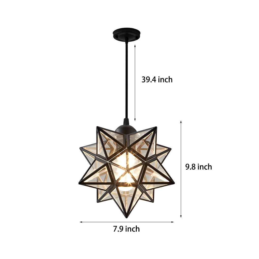 Creative Five-Pointed Star Three Step Dimming Modern Pendant Lights