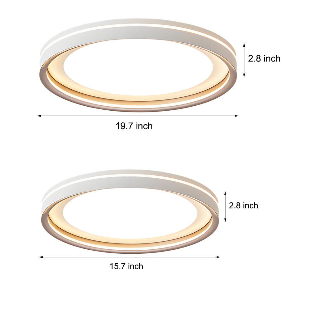 Dia 15''/19'' Layered Rings 3 Step Dimming LED Ceiling Lights