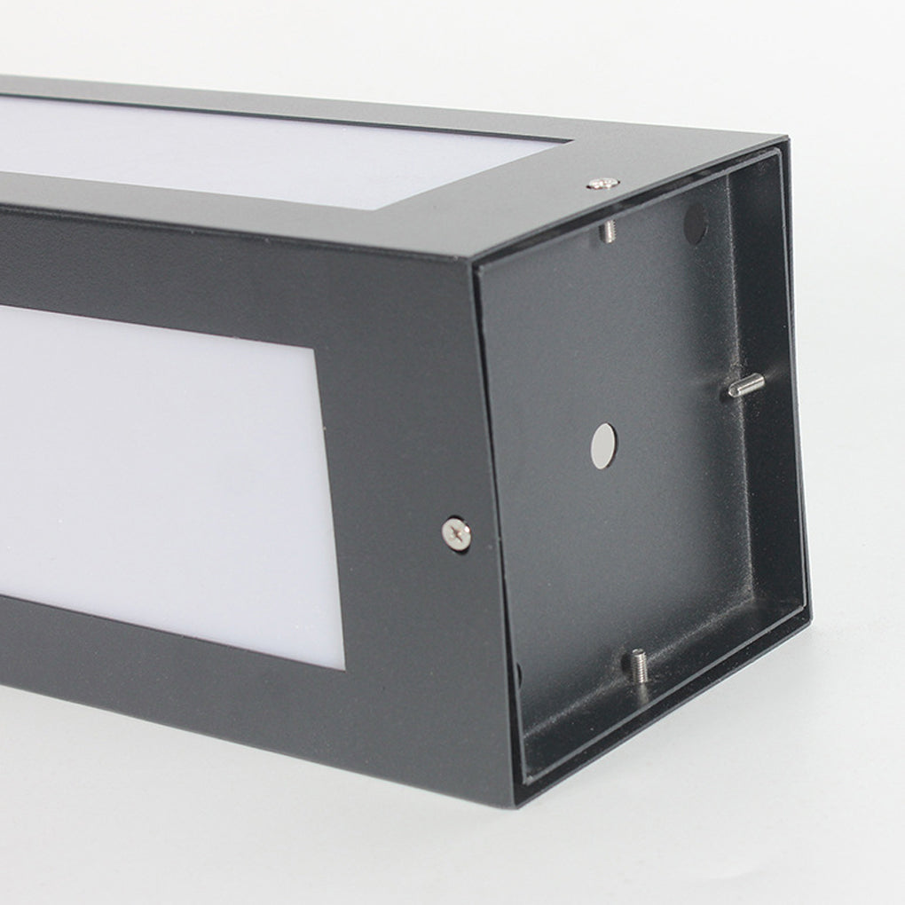 Modern Black Solar Bollard Lights Automatic, Waterproof LED Outdoor Lighting