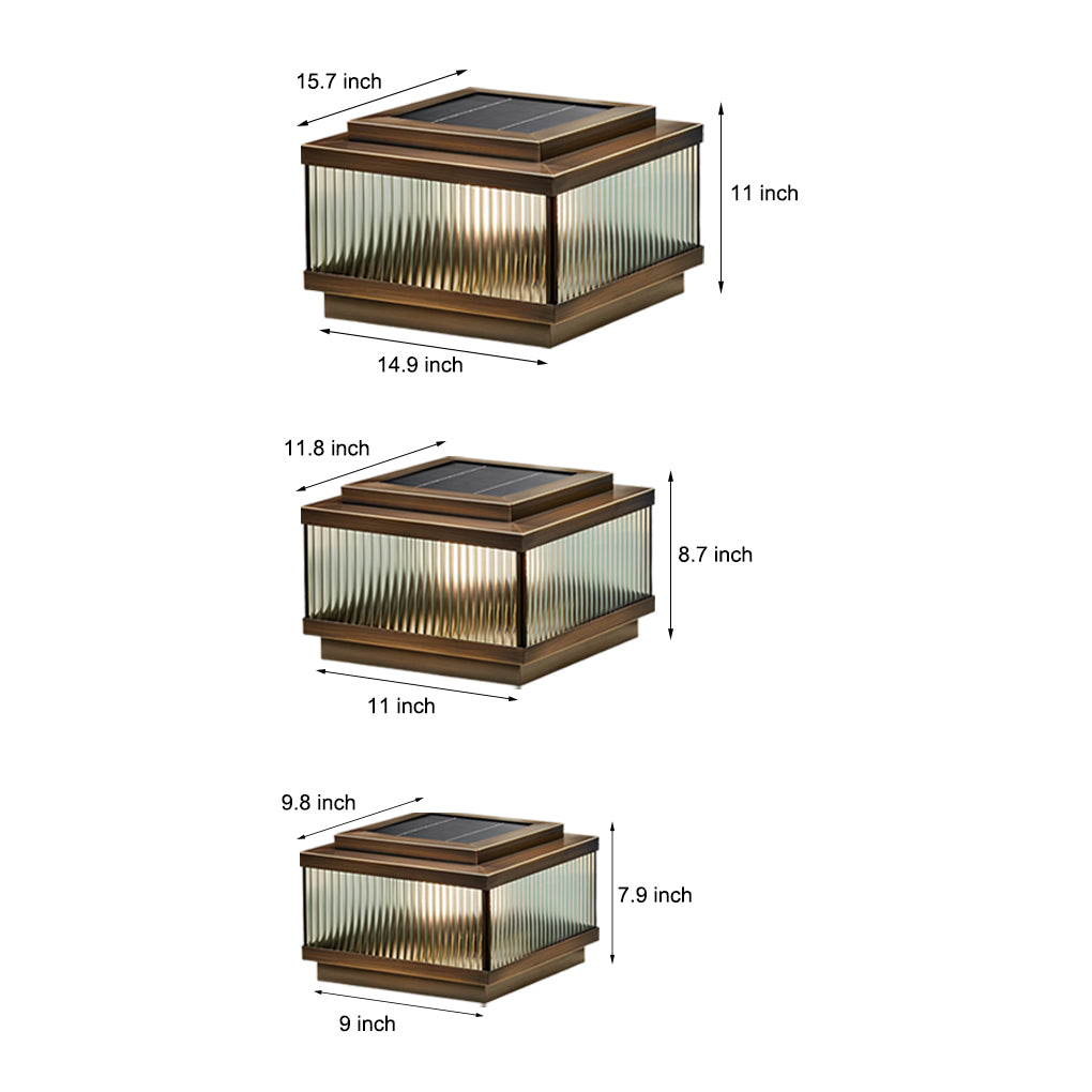 Square Waterproof Intelligent Timing modern Solar Fence Post Lights