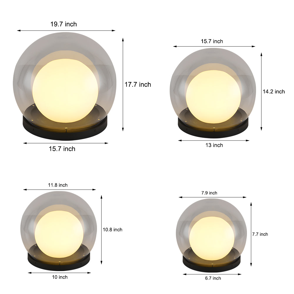 Solar Bubble Lunar Post Light Waterproof Globe Outdoor Lantern Gate Light Outdoor Lamp Landscape Light