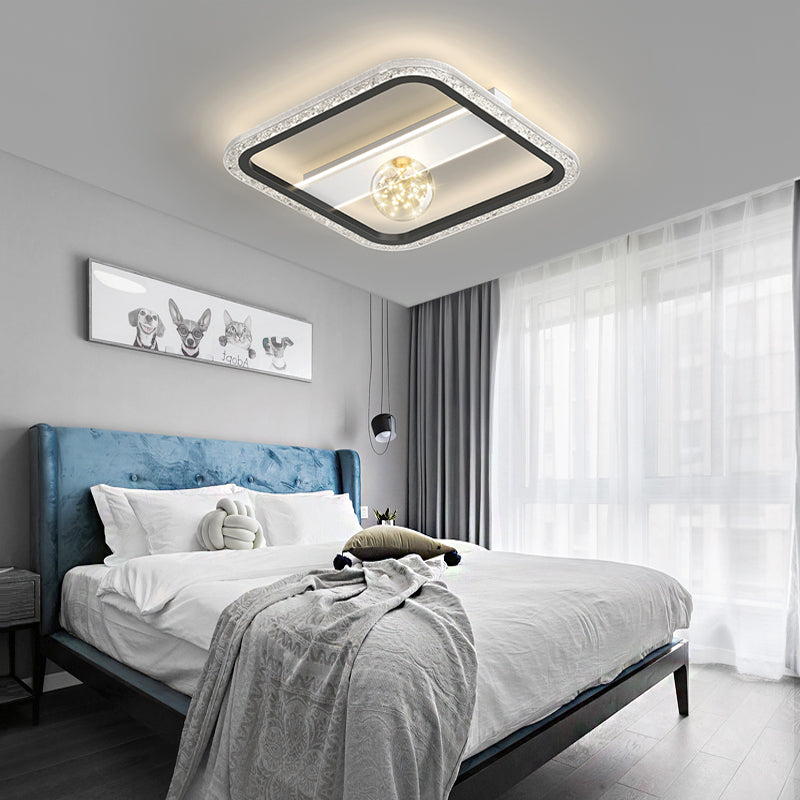 Round Square Rectangular Dimmable LED Ball Decor Modern Ceiling Lights