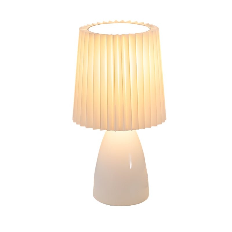 12 inch Pleated - Shade Glass Dimmable Table Lamp