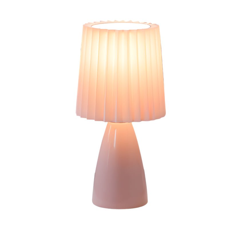 12 inch Pleated - Shade Glass Dimmable Table Lamp
