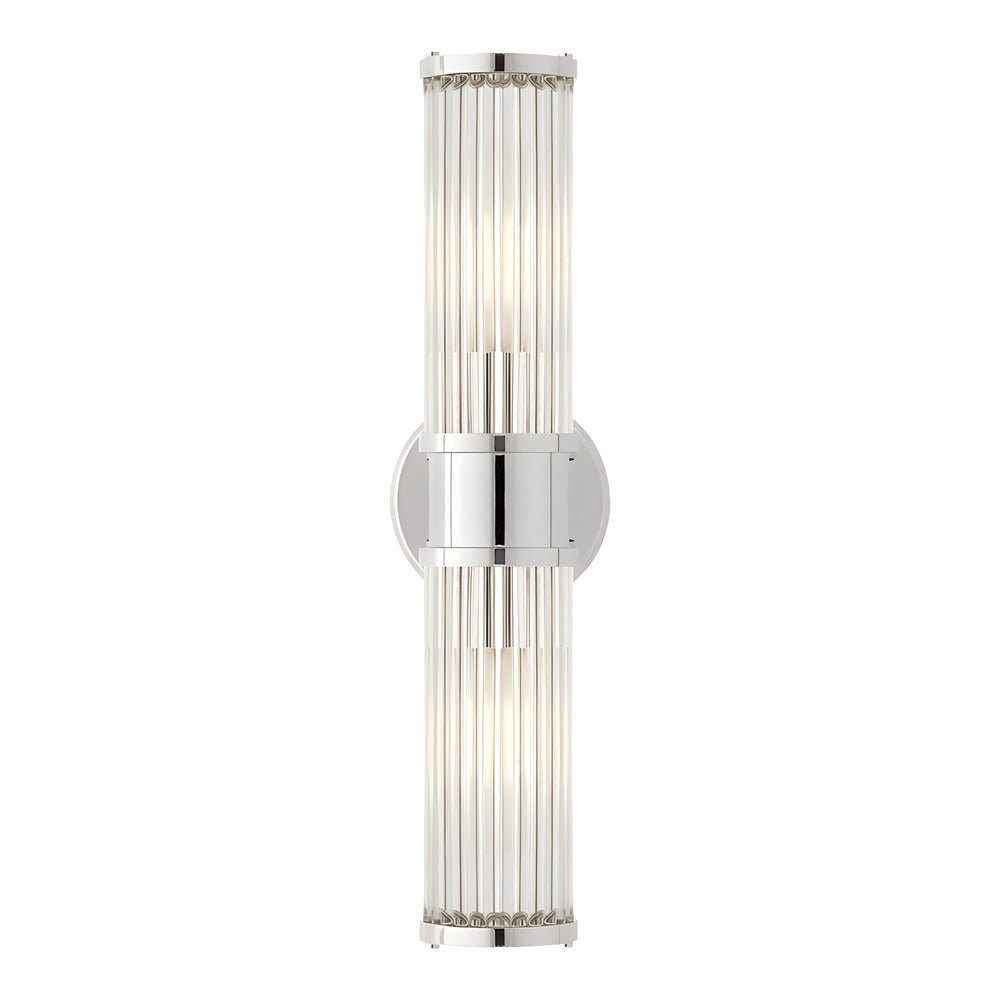 1/2 - light Modern Chrome/Gold Wall Sconce with Cylinder Clear Glass Shade