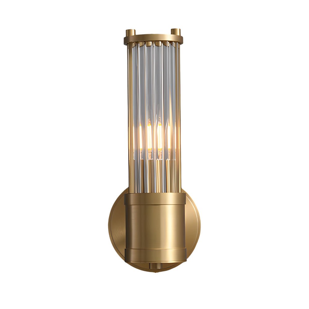 1/2 - light Modern Chrome/Gold Wall Sconce with Cylinder Clear Glass Shade