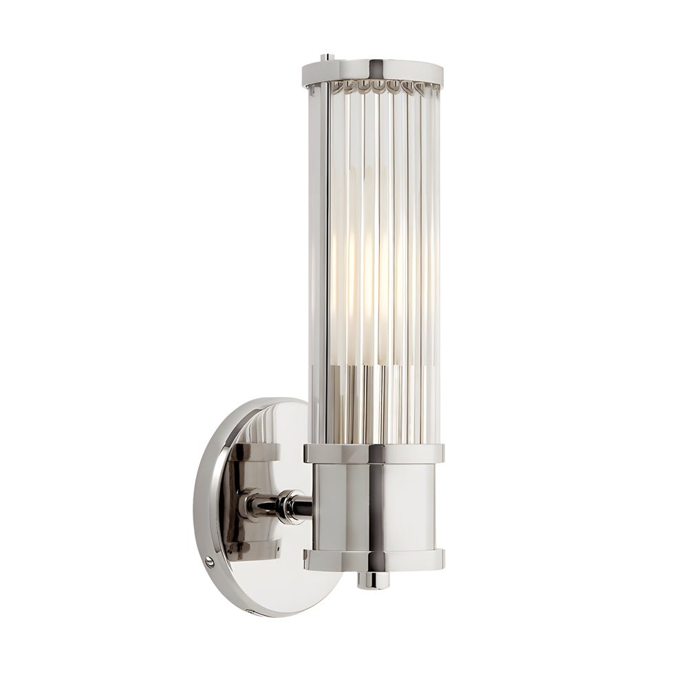 1/2 - light Modern Chrome/Gold Wall Sconce with Cylinder Clear Glass Shade